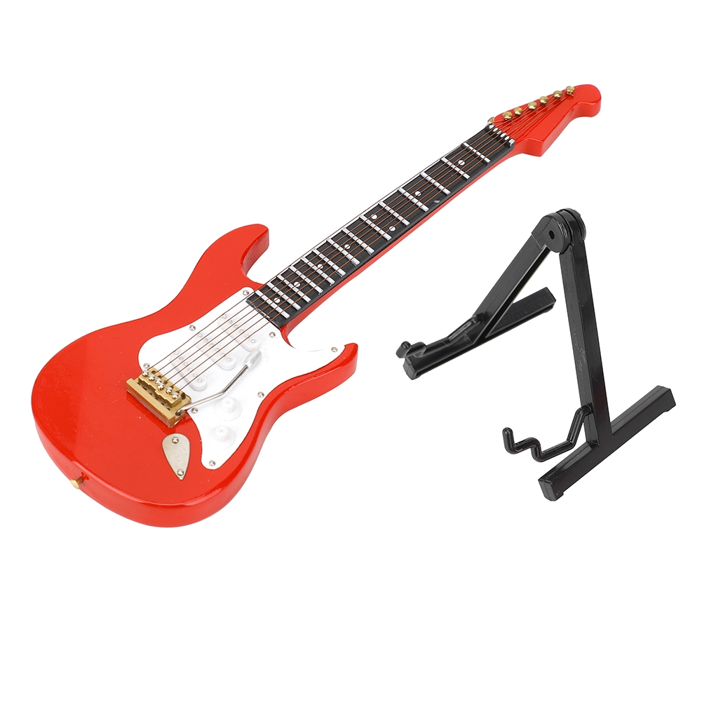 Musical Instrument With A - Minyatür Kırmızı Elektro Gitar Modeli Müzik