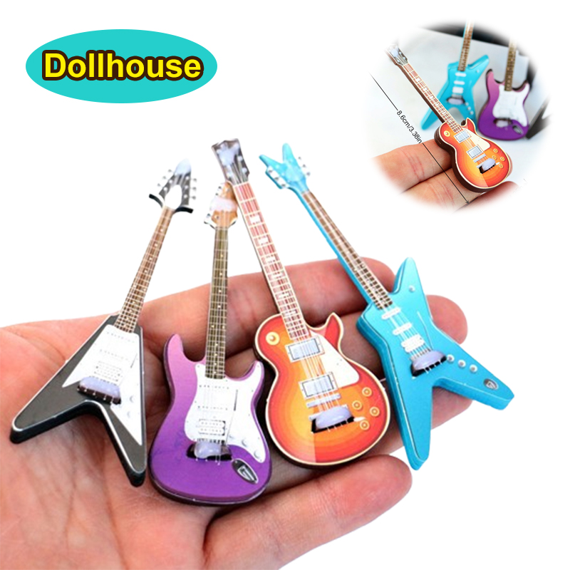 Musical Instrument With A - 1 adet 1/12 Dollhouse Gitar Oyuncaklar