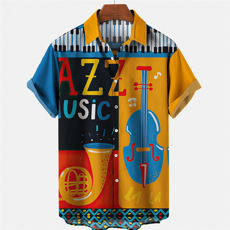 Musical Instrument Hawaiian - Enstrüman gitar 3d baskı gömlek erkekler