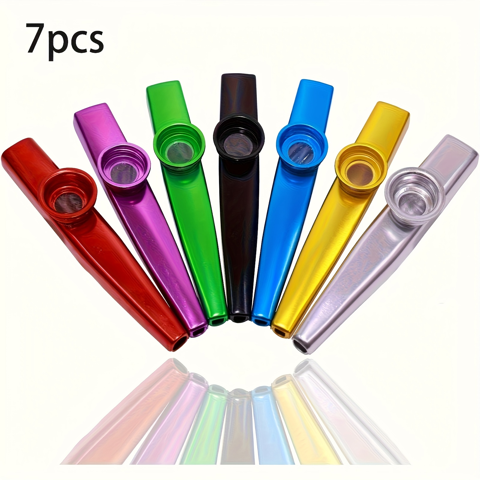 Musical Instrument In English - 7 adet Metal Kazoos Basit Tasarım
