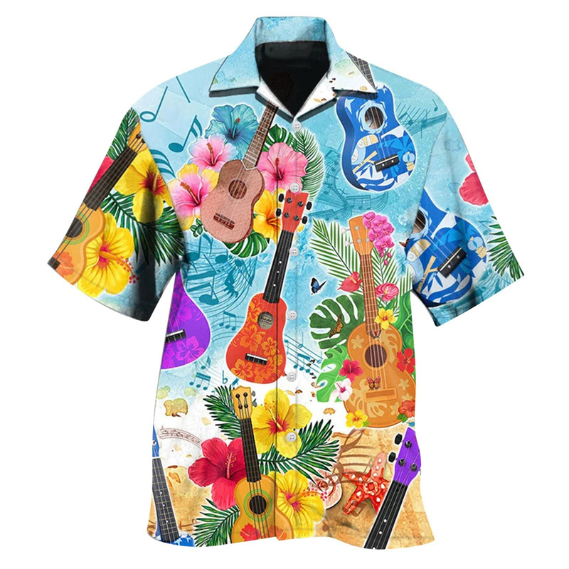 Enstrüman gitar 3d baskı gömle - Musical Instrument Hawaiian incelemesi ve fiyatı